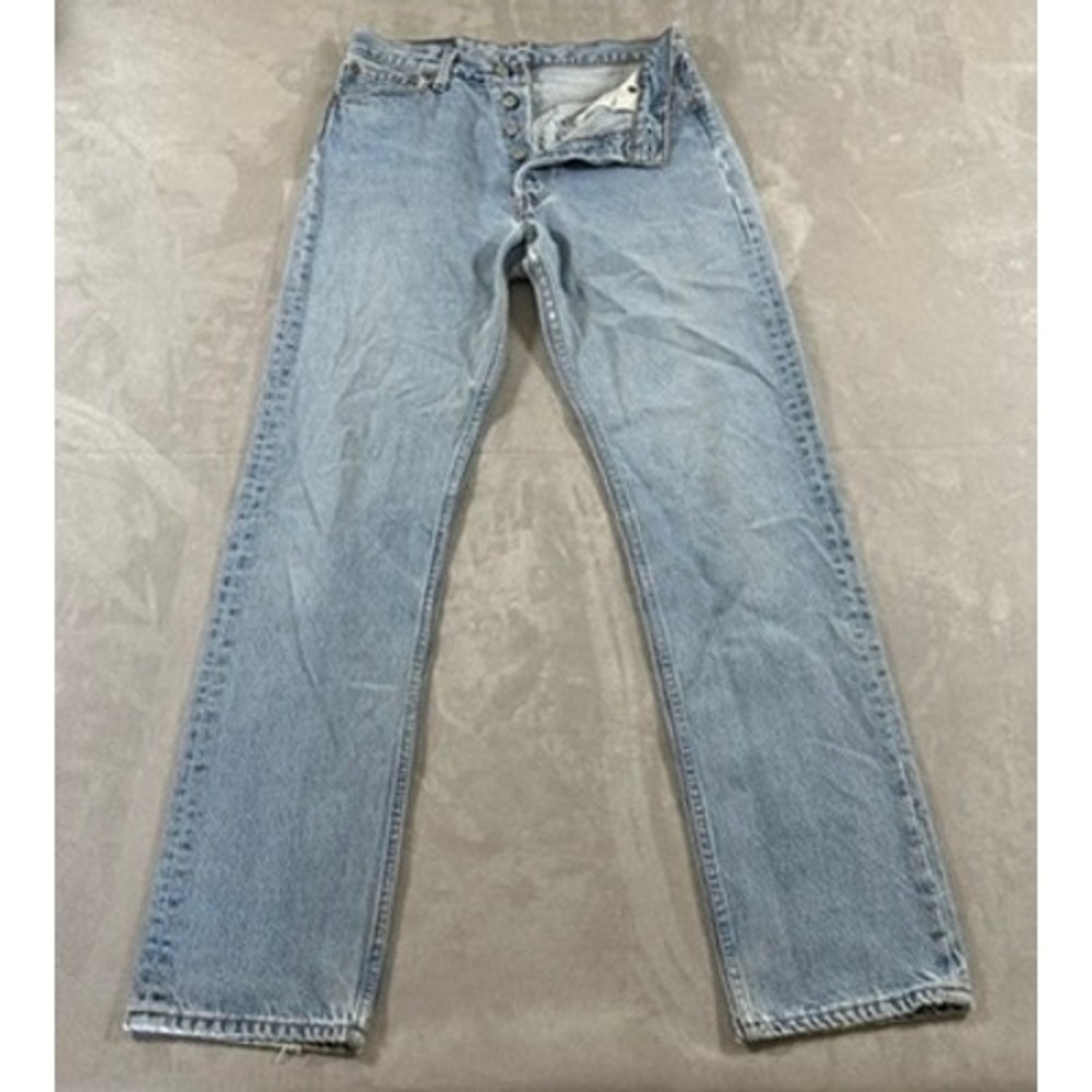 Levis 501 Jeans Womens 28 Light Blue Vintage Made in USA Straight Leg Denim